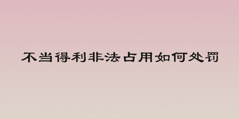 不当得利非法占用如何处罚