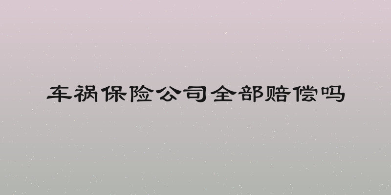 车祸保险公司全部赔偿吗