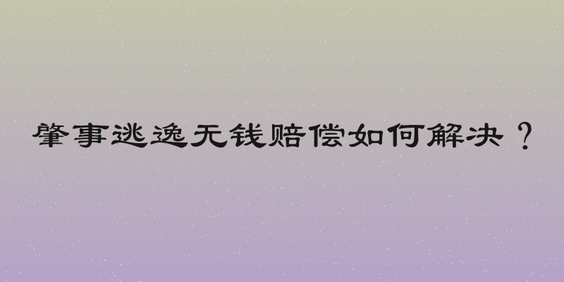 肇事逃逸无钱赔偿如何解决？