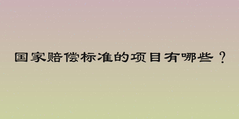 国家赔偿标准的项目有哪些？