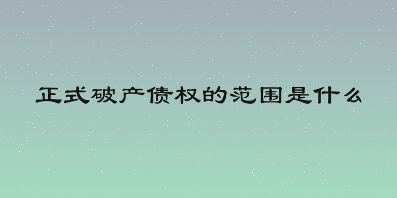 正式破产债权的范围是什么