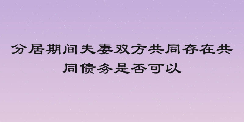 分居期间夫妻双方共同存在共同债务是否可以