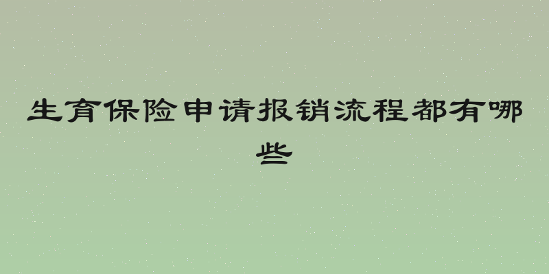 生育保险申请报销流程都有哪些