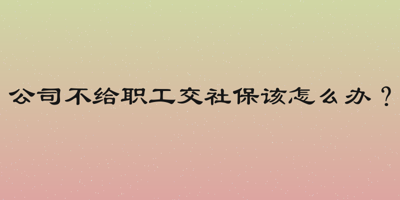 公司不给职工交社保该怎么办？