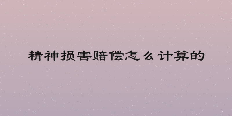 精神损害赔偿怎么计算的