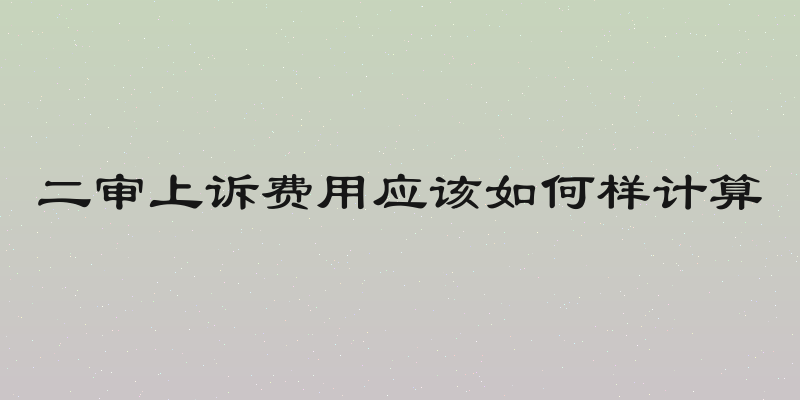 二审上诉费用应该如何样计算