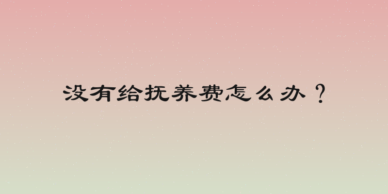 没有给抚养费怎么办？