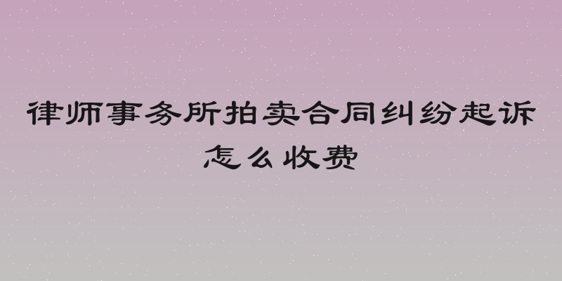 律师事务所拍卖合同纠纷起诉怎么收费