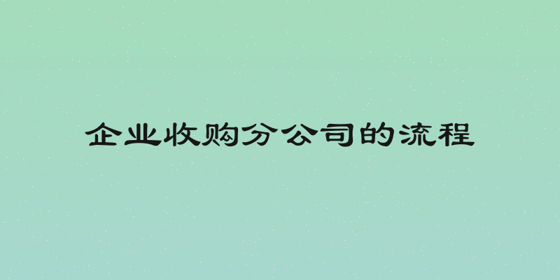 企业收购分公司的流程