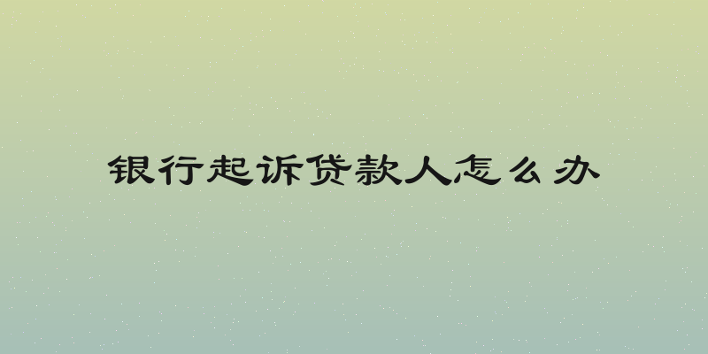 银行起诉贷款人怎么办
