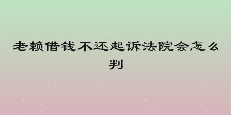 老赖借钱不还起诉法院会怎么判