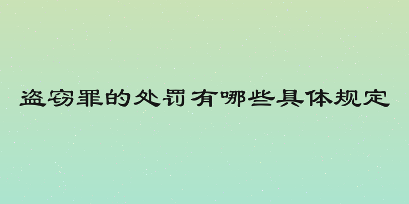 盗窃罪的处罚有哪些具体规定