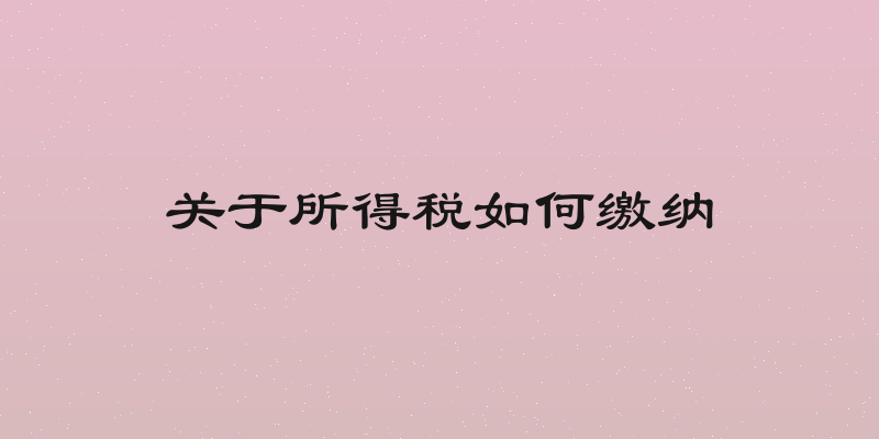 关于所得税如何缴纳
