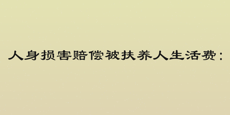 人身损害赔偿被扶养人生活费: