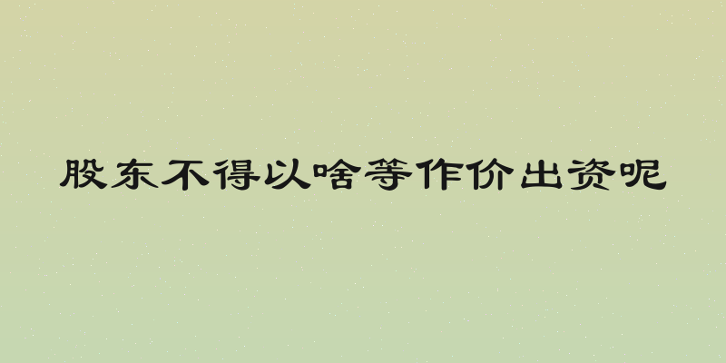 股东不得以啥等作价出资呢