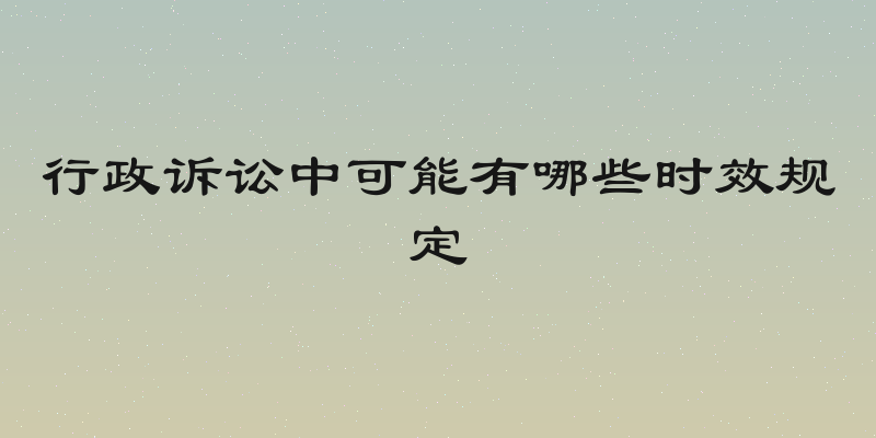 行政诉讼中可能有哪些时效规定