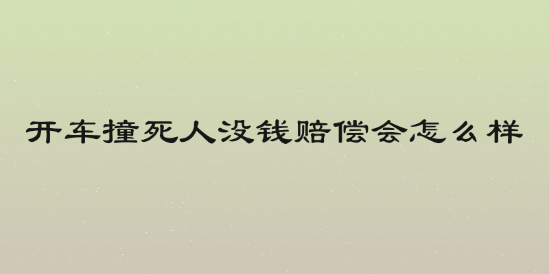 开车撞死人没钱赔偿会怎么样