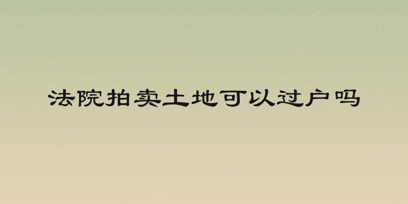 法院拍卖土地可以过户吗