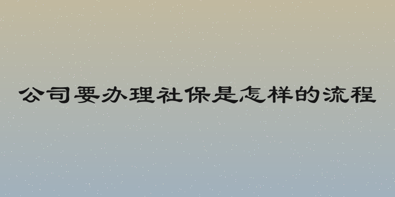 公司要办理社保是怎样的流程