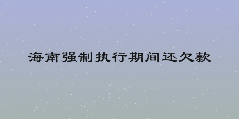 海南强制执行期间还欠款