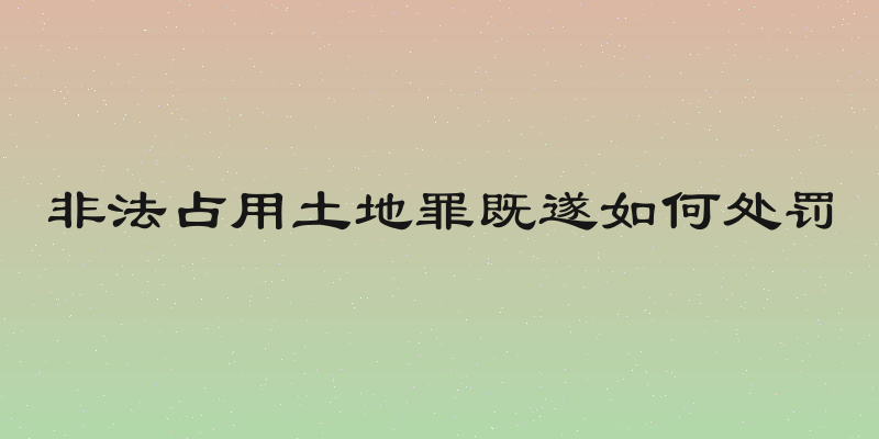 非法占用土地罪既遂如何处罚