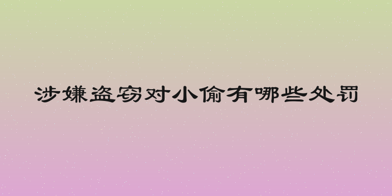 涉嫌盗窃对小偷有哪些处罚