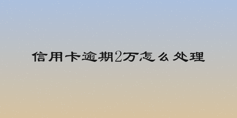 信用卡逾期2万怎么处理