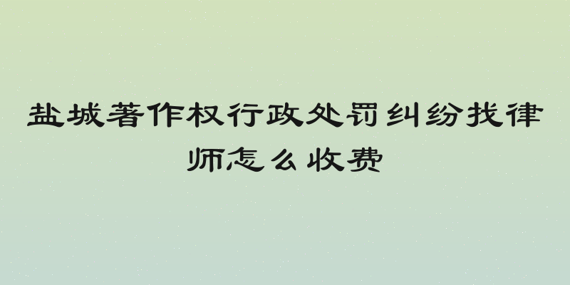 盐城著作权行政处罚纠纷找律师怎么收费