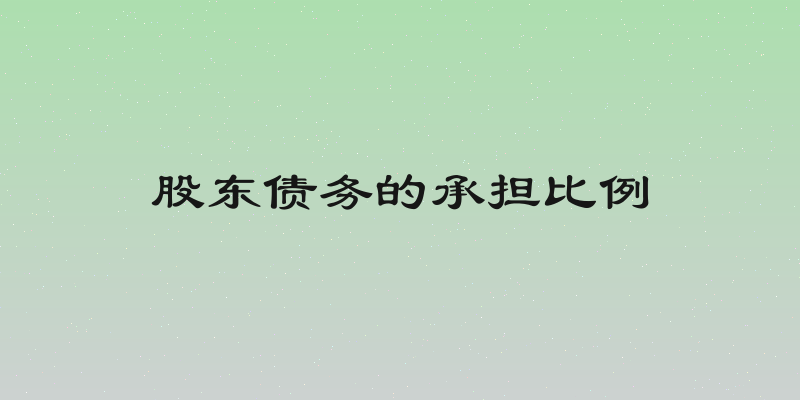 股东债务的承担比例
