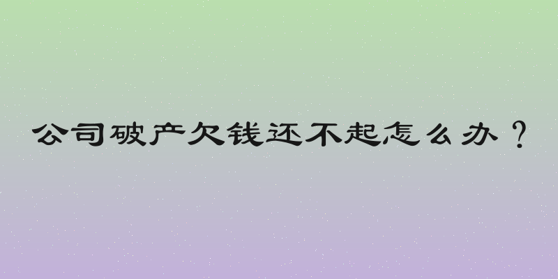公司破产欠钱还不起怎么办？