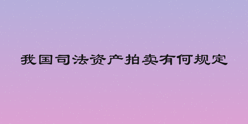 我国司法资产拍卖有何规定