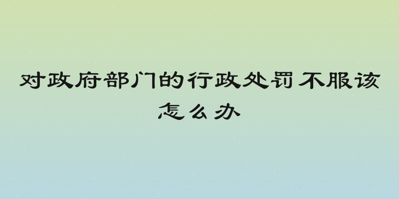 对政府部门的行政处罚不服该怎么办