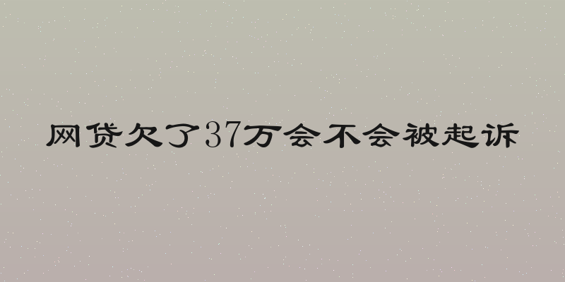 网贷欠了37万会不会被起诉