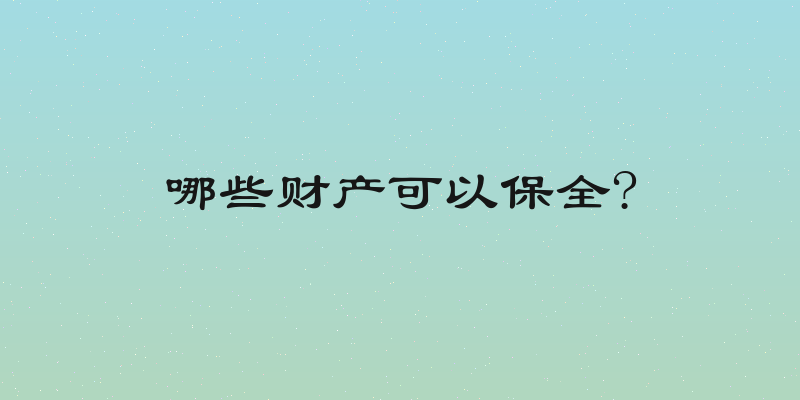 哪些财产可以保全?