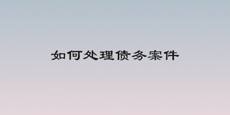 如何处理债务案件