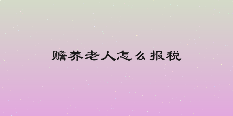 赡养老人怎么报税