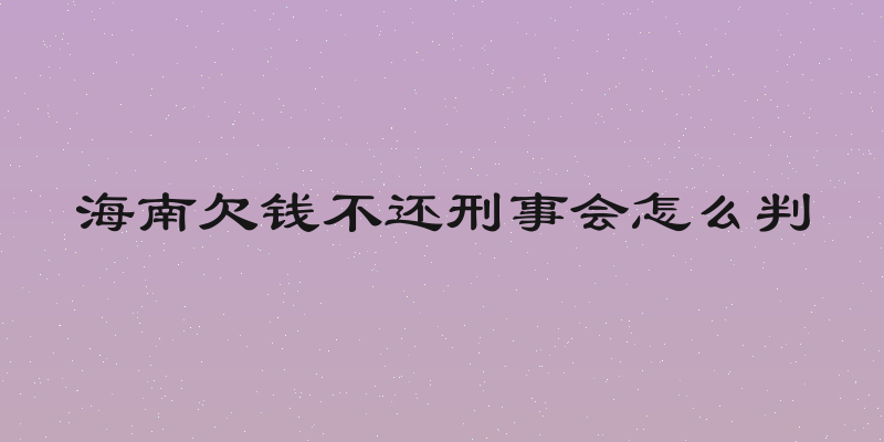 海南欠钱不还刑事会怎么判