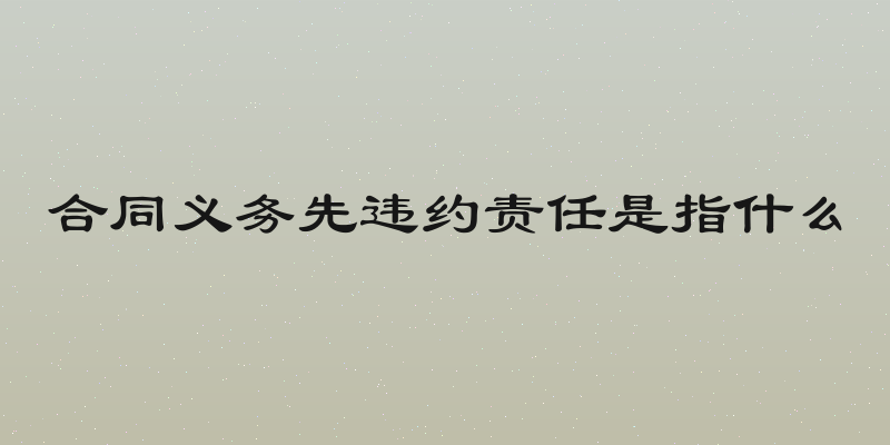 合同义务先违约责任是指什么