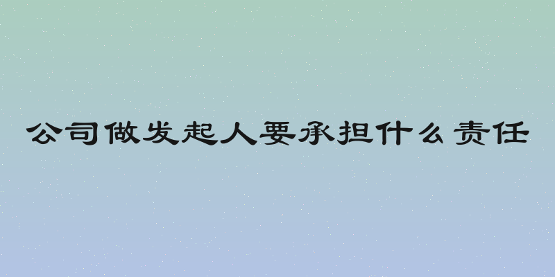 公司做发起人要承担什么责任