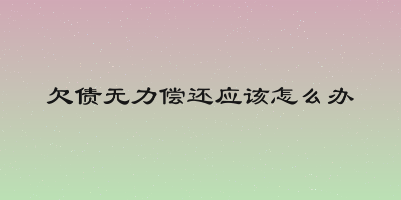 欠债无力偿还应该怎么办
