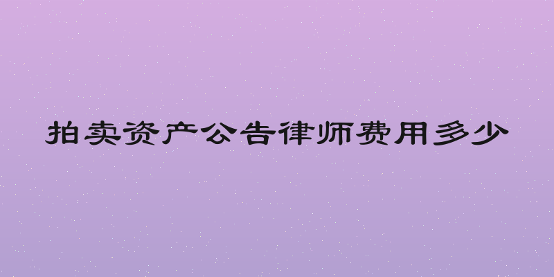 拍卖资产公告律师费用多少