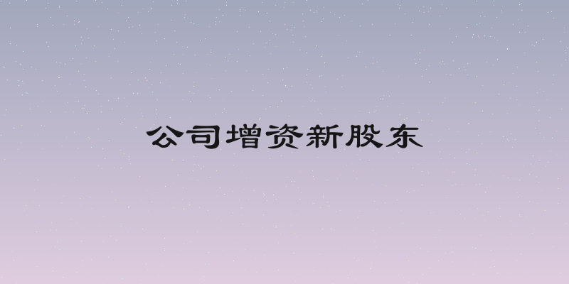 公司增资新股东