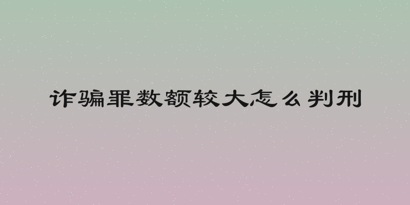 诈骗罪数额较大怎么判刑