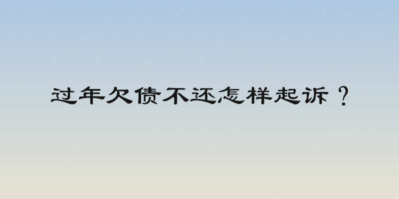 过年欠债不还怎样起诉？