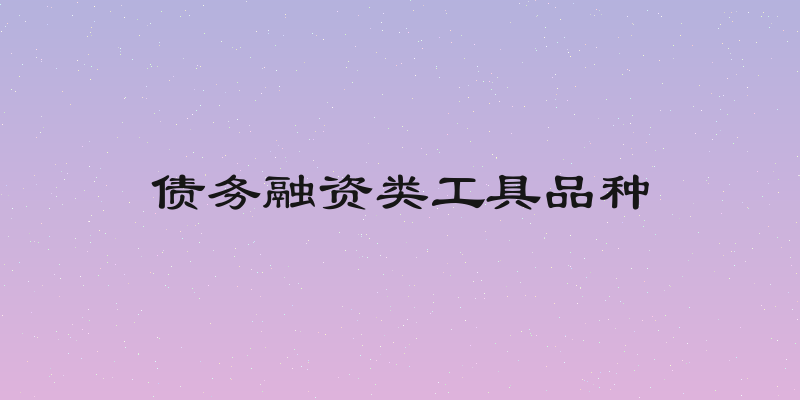 债务融资类工具品种