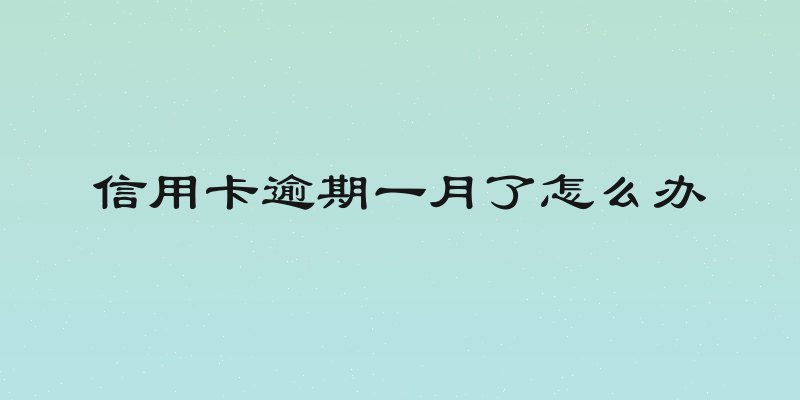 信用卡逾期一月了怎么办