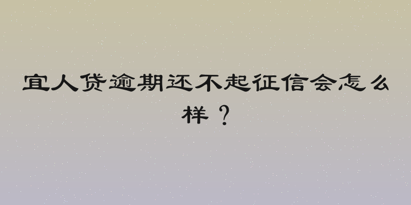 宜人贷逾期还不起征信会怎么样？