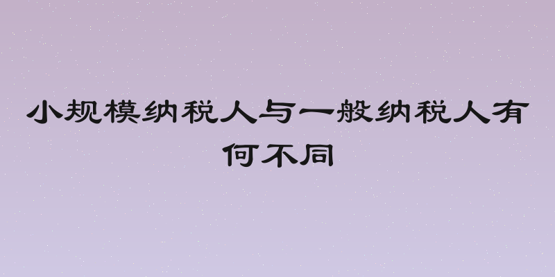 小规模纳税人与一般纳税人有何不同