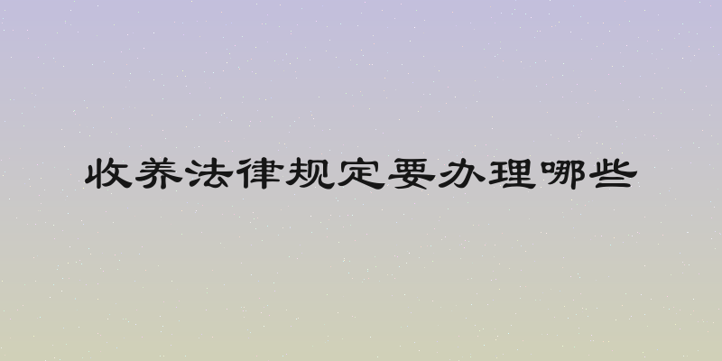 收养法律规定要办理哪些