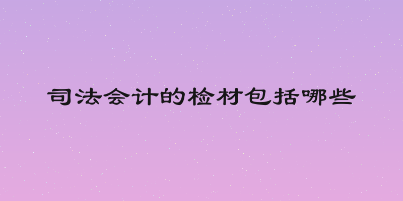 司法会计的检材包括哪些
